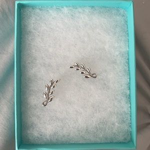 Tiffany Olive Leaf Climber Earrings